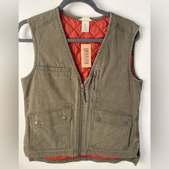 NWT women’s Duluth Trading Olive Green Utility Canvas Vest xs - Picture 3 of 10